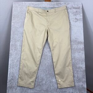 Nike Dri-FIT Mens Golf Pants Khaki Tan Flat Front Chino 42x32 Stretch RN56323
